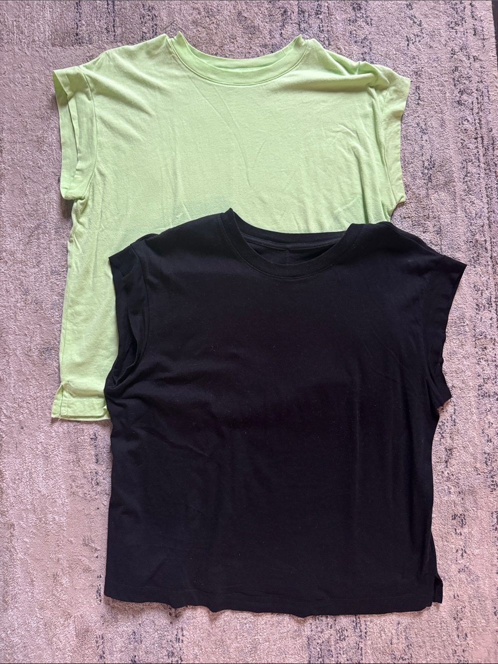 A New Day Black & Light Green Women’s Crewneck Sleeveless Tops